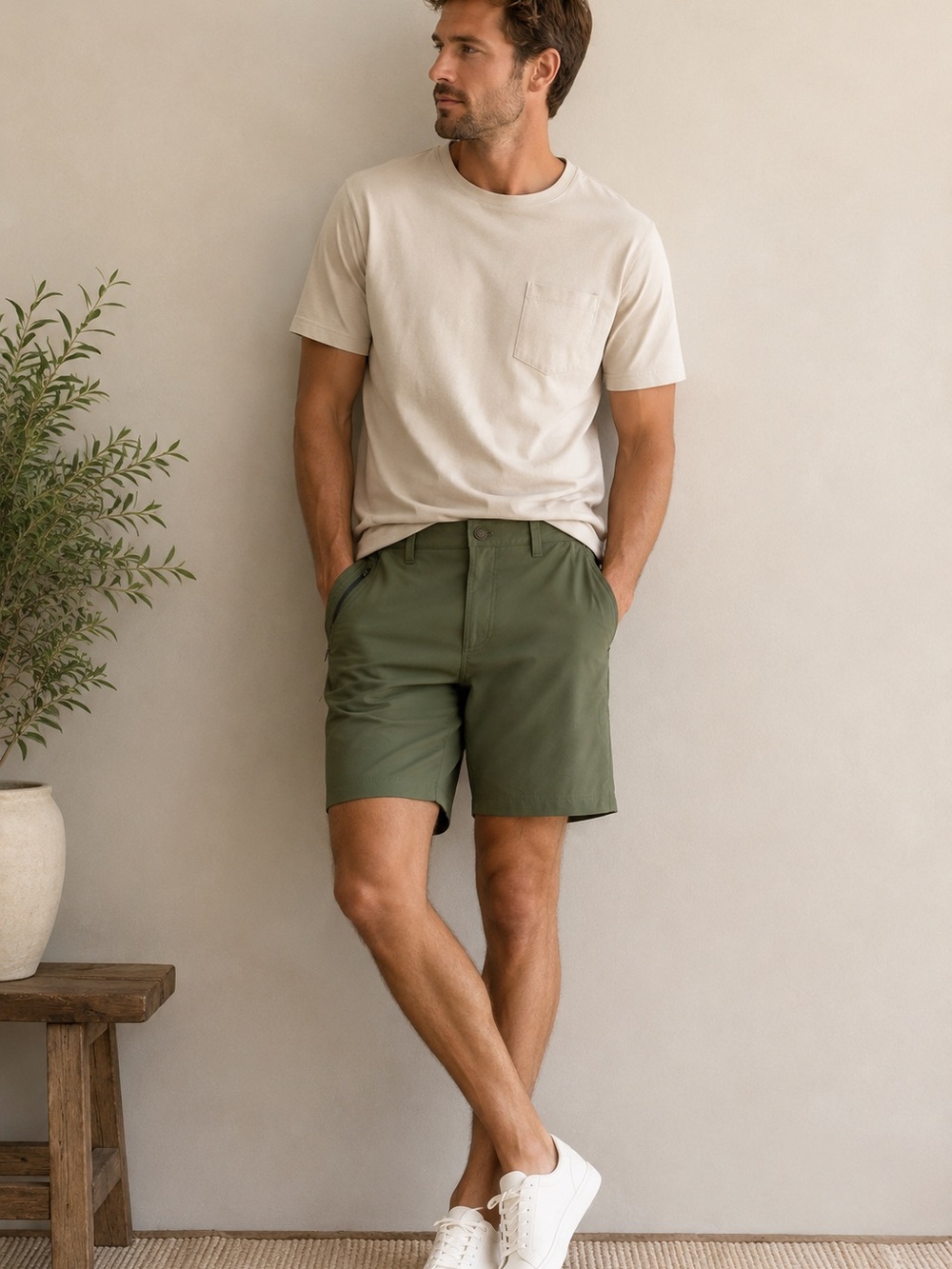 DRAKE Grayson bamboo active shorts  cypress green size S (32x7)